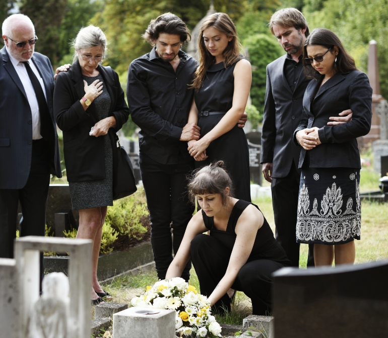 Many people opt for a traditional burial and funeral